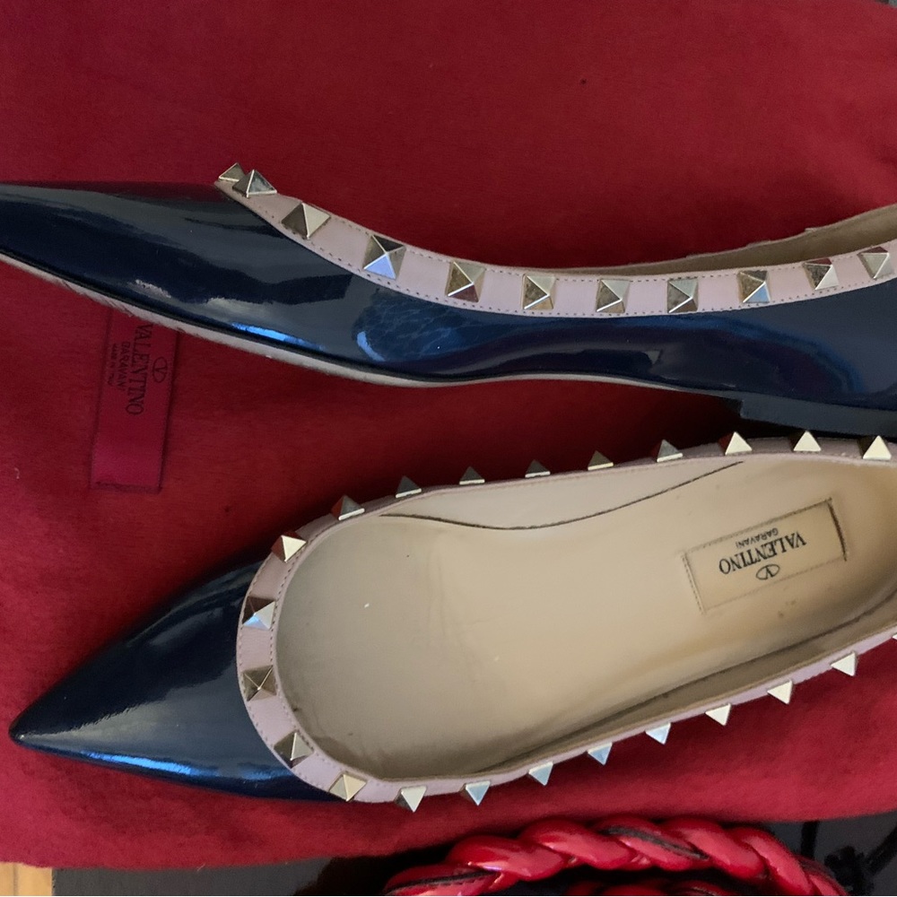 Valentino Navy Blue Ballerina Flats